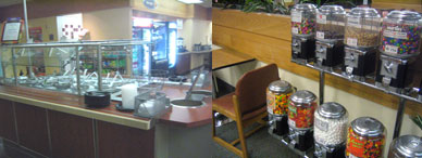 The St. Paul's salad bar and self serve snack machines.