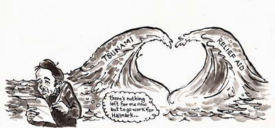 Tsunami Valentine illustration by Alan Hindle